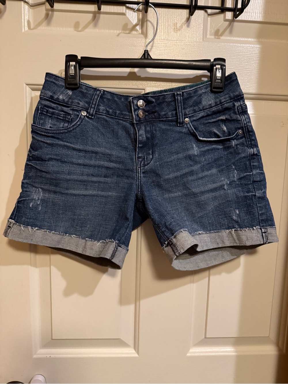 dELiA*s Dark Blue Rolled Cuff Denim Shorts